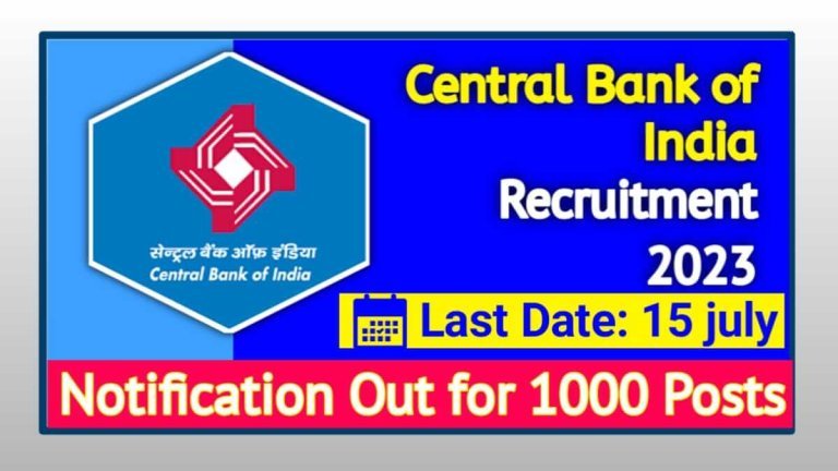 Central Bank of India Manager Recruitment 2023 Notification Pdf, Apply Online, Eligibility, Application Process, Selection Process, Salary, etc.
